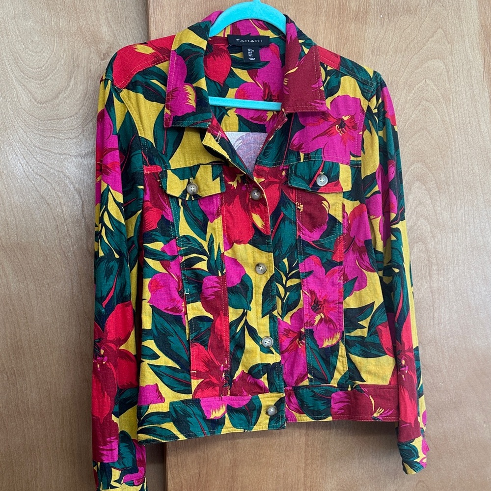 Tahari Multicolor Floral Jacket